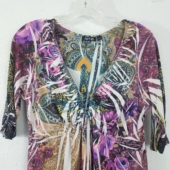 Paisley Rose Blouse Tunic Dress - Picture 2 of 8